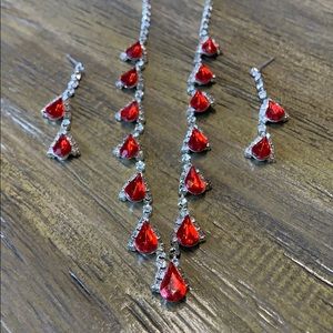 Red Necklace & Earring Set